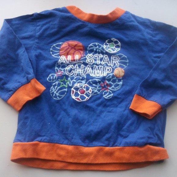 --- Blue Orange Soccer Theme Pajama Boy 3X - Picture 2 of 4